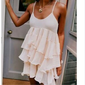 Free People Peach Runaway Rockstar Dress